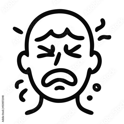 Unwell: A visual portrayal of illness, capturing the essence of feeling unwell through artistic simplicity. 