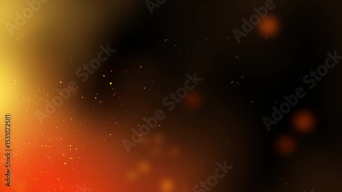 Abstract Orange Yellow Gradient Animation with floating particles fire sparks, looping video