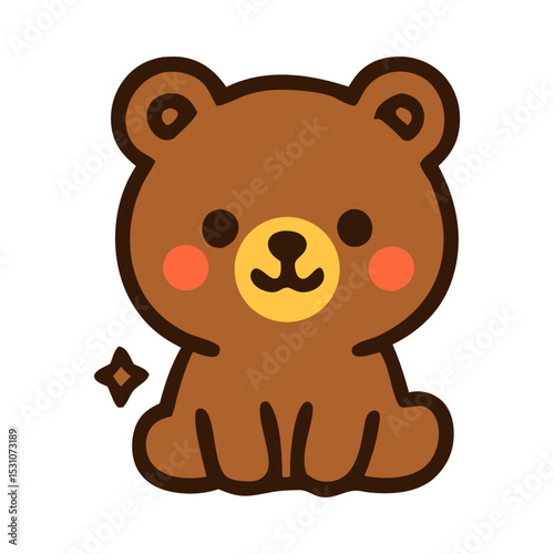 Charming Cartoon Bear: A delightful cartoon bear, exuding cuteness with its friendly demeanor, simple design, perfect for conveying warmth and joy in a graphic presentation.