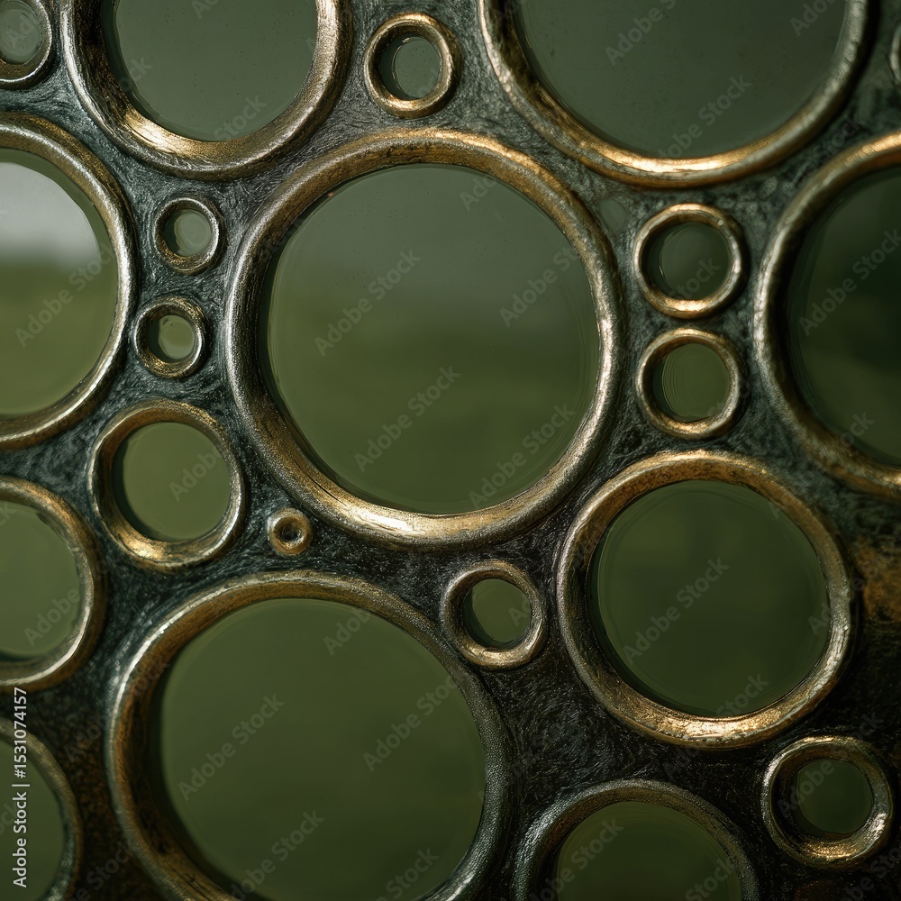 Obraz premium Ornate metal circles pattern