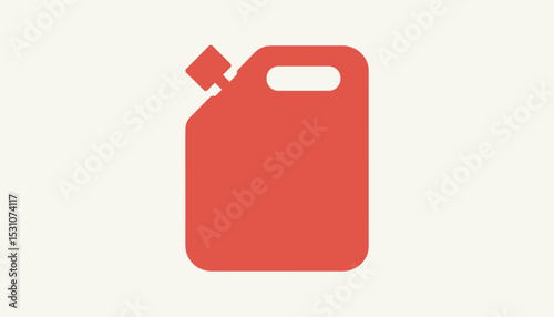 Red fuel canister silhouette on light background, symbolizing energy storage and transportation
