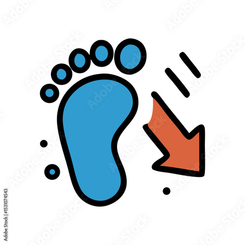 Footstep Guidance: A symbolic illustration of a foot and an arrow indicating a directional pathway.
