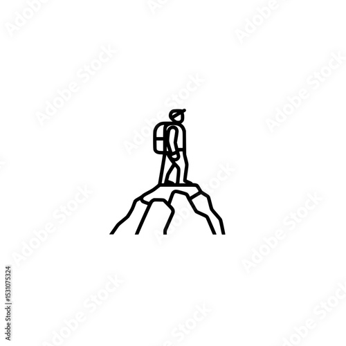 Vector illustration of hiker