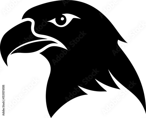 Red Kite Bird Head Silhouette – Vector Illustration of a Soaring Raptor