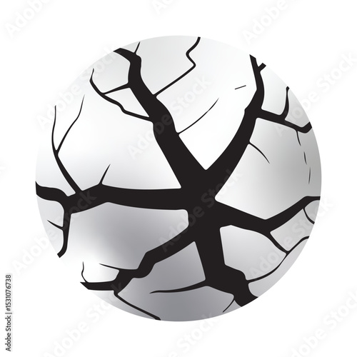 High Quality Black Cracked Vector Design on White Background