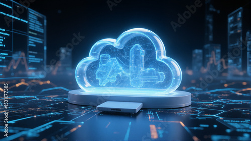 Cloud computing and artificial intelligence concepts