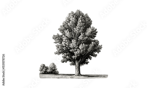 Poplar Tree Lombardy Illustrations, vector illustration, tree line, urban forestry, natural scenery, seasonal foliage, countryside view, ecological plants, tree growth pattern.