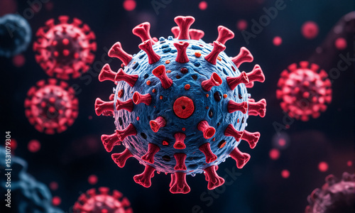 Coronavirus cells seen in dark background