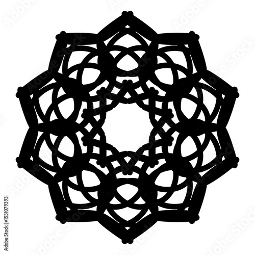Black Mandala on white Background