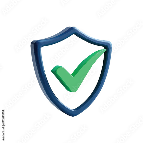 Secure Data Protection Shield 3D Vector Icon EPS File for Websites and Applications