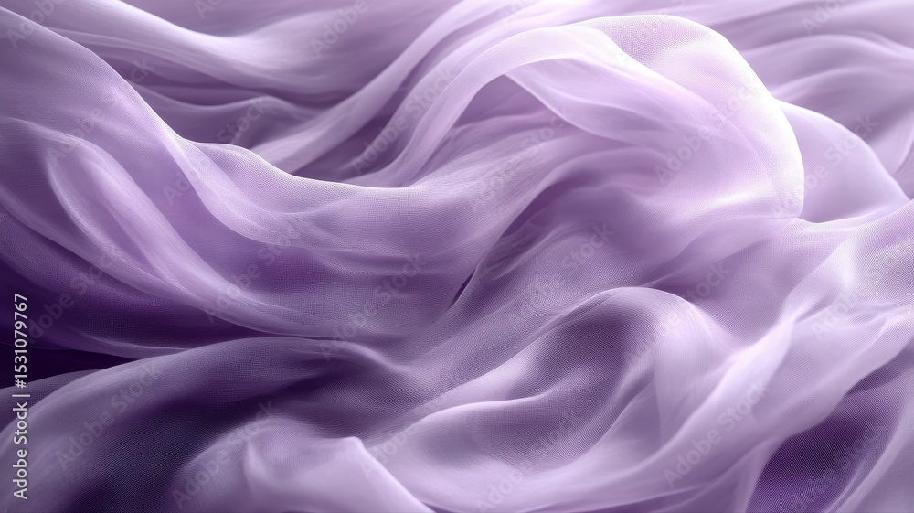 Obraz premium Elegant Soft Purple Fabric Drapery Flowing in Gentle Motion
