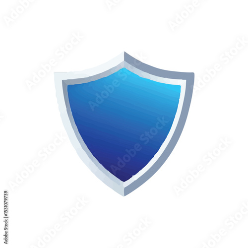 Isometric Blue Shield Vector Illustration Protection, Security, Safety Icon
