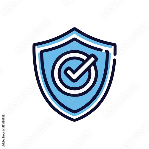 Secure Shield Checkmark Icon Vector Graphic