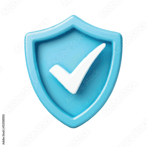 Secure Data Protection 3D Vector Shield Icon