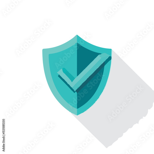 Secure Shield Vector Illustration of Approved Protection and Safety