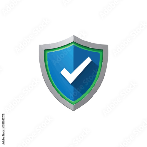 Secure Shield Checkmark Verified Protection Vector Illustration