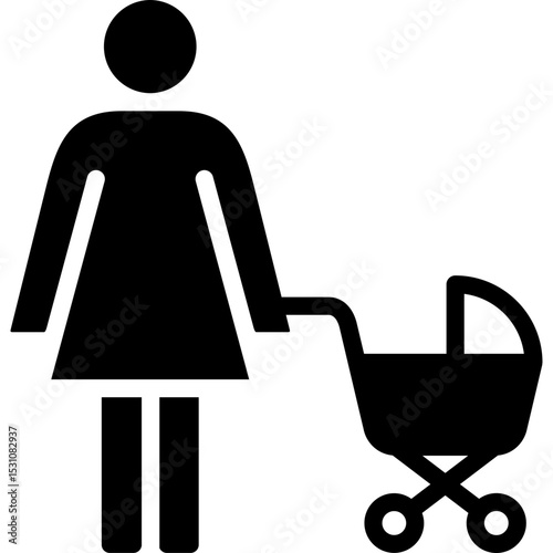 mom icon illustration design with solid