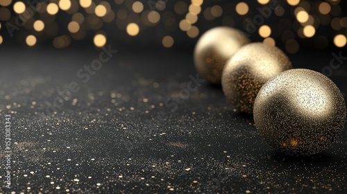 Golden orbs on dark surface