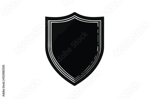 Black Shield Emblem Vector Graphic, Heraldry, Security, Protection, Badge