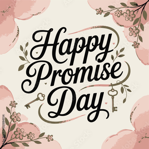 Promise day vector art. Romantic typography.
