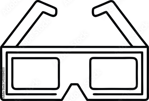 3d glasses vector icon illustration for cinema movies and entertainment design use