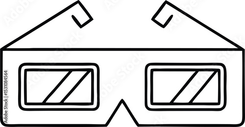 3d glasses vector icon illustration for cinema movies and entertainment design use