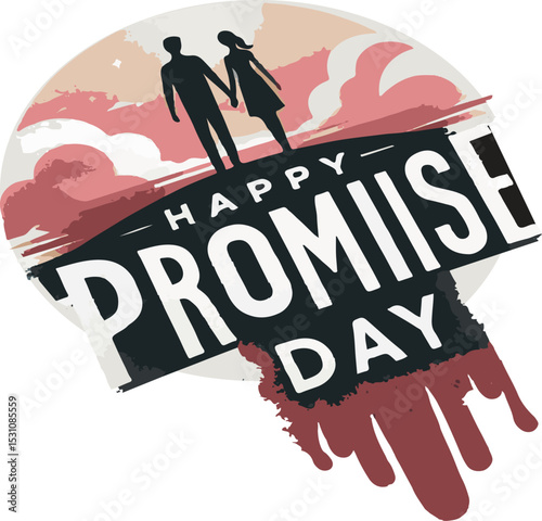 Promise day vector art. Romantic typography.
