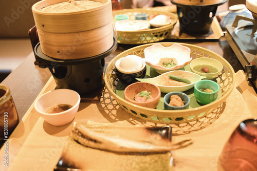 Japanese traditional cuisine in Ryokan