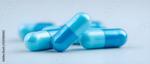 Close-up of blue capsules on a soft background