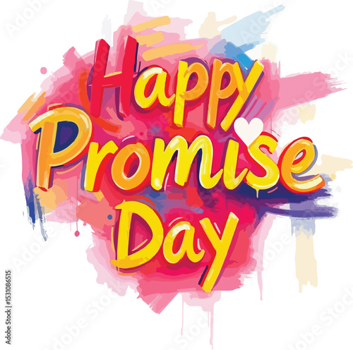 Promise day vector art. Romantic typography.
