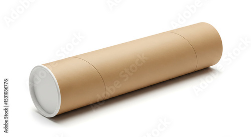 A postal tube mockup on white, perfect for shipping posters or creative packaging mockups