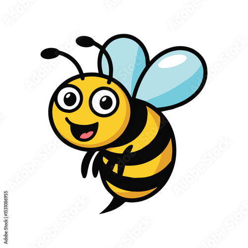 Yellow cartoon bee