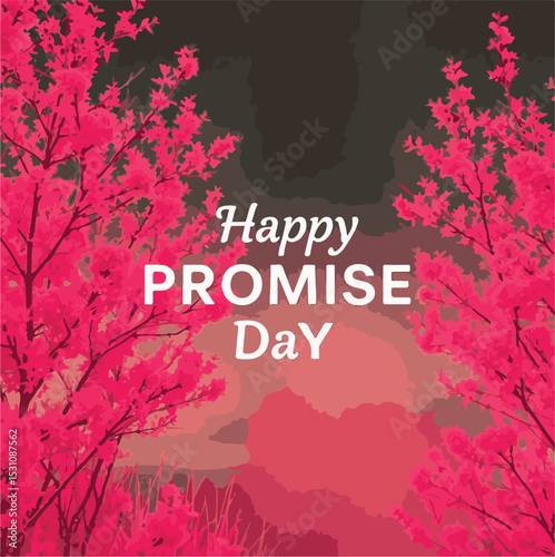 Promise day vector art. Romantic typography.
