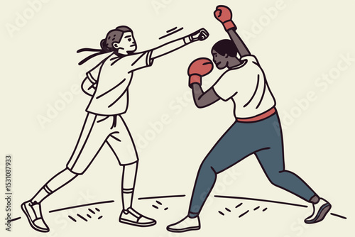 Vector Illustration of Fight.