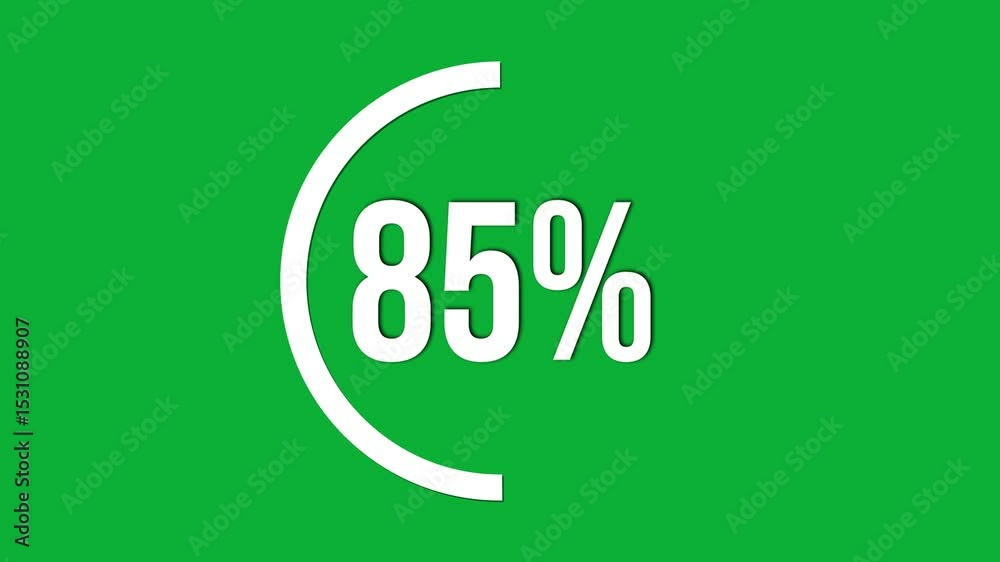 80 to 90 countdown in a circle on a green screen background