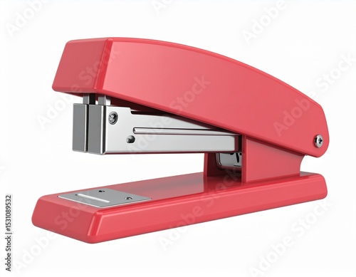 Red Stapler 3D Render on White Background