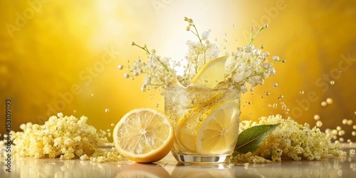 Refreshing Citrus Beverage with Floral Infusion A Sparkling Summer Drink