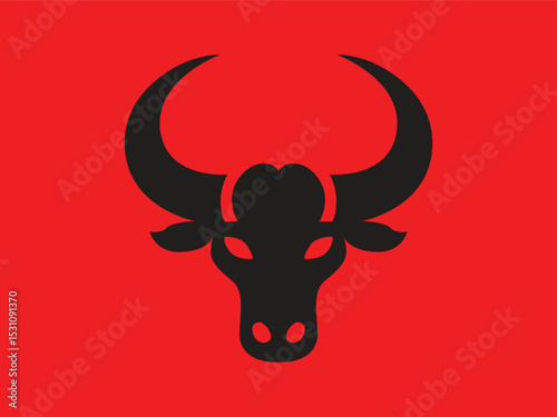bull head silhouette icon for logo