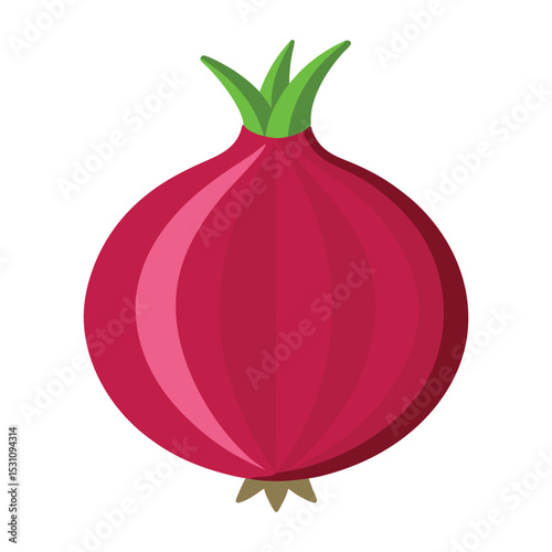 Fresh, raw red onion isolated on a white background.
