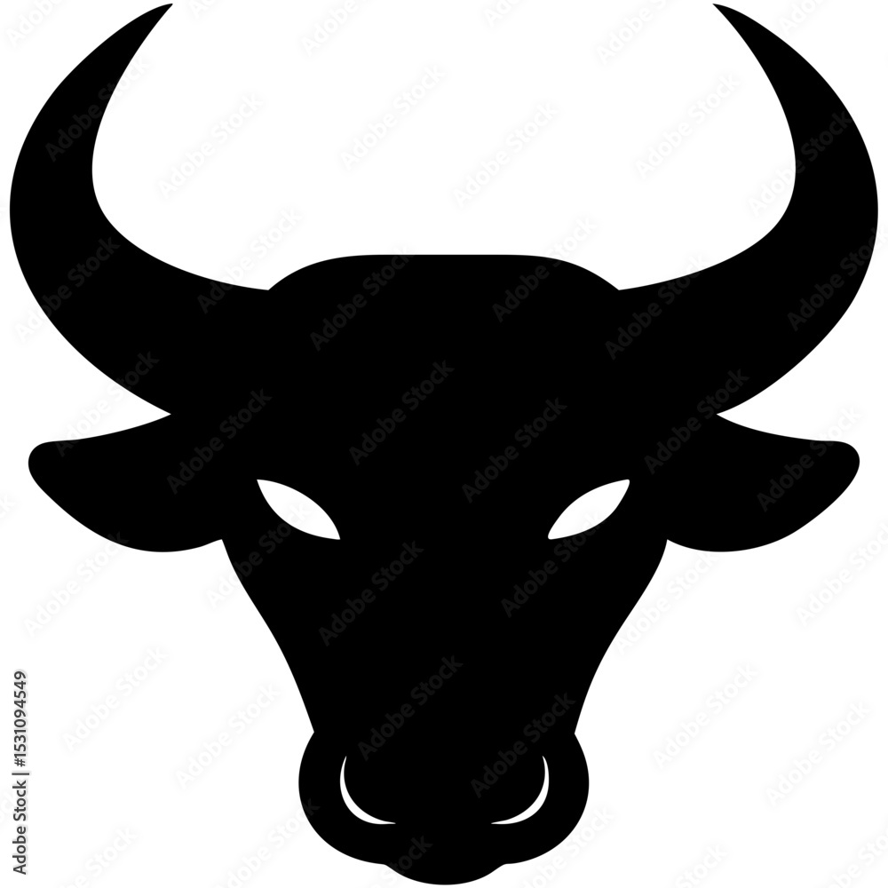 Fototapeta premium Bull Skull Silhouette Design – Tribal Vector Illustration