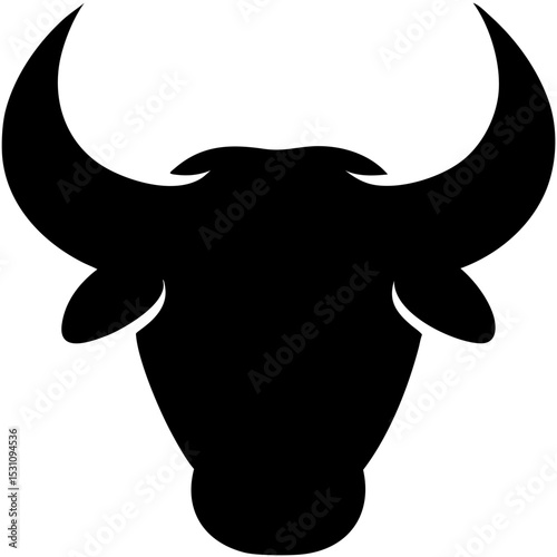 Bull Skull Silhouette – Western Style Vector Illustration