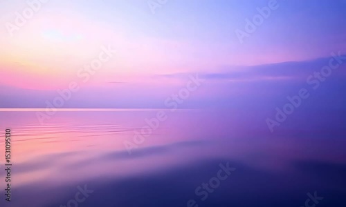 Serene Sunset Peaceful Ocean Reflections in Soft Purple and Pink Hues