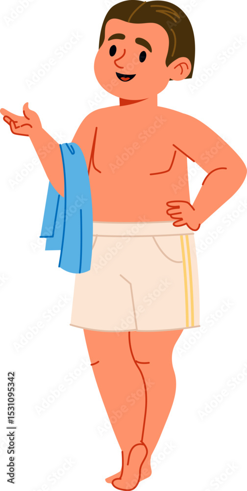Fototapeta premium Man in Swim Shorts Relaxing