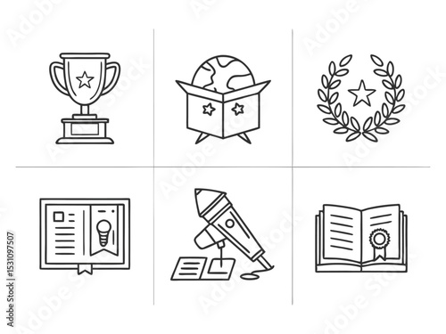  "Literary Icons: Line Art for Book Awards & Events"