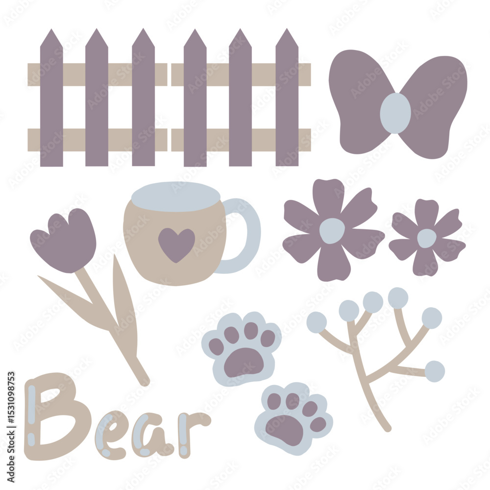 Vector Set of Gardening Cartoon