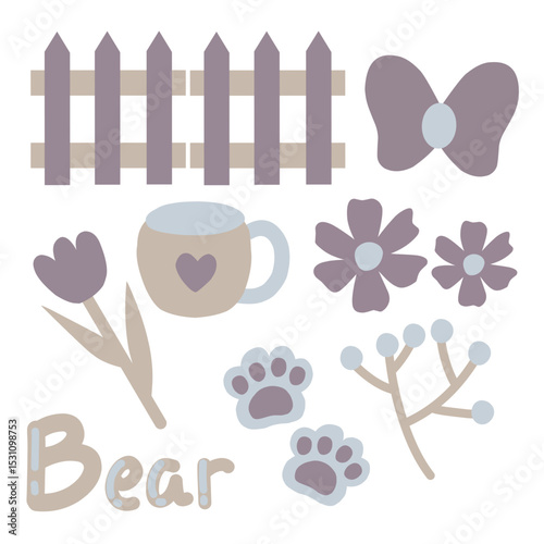 Vector Set of Gardening Cartoon