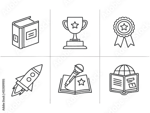  "Literary Icons: Line Art for Book Awards & Events"