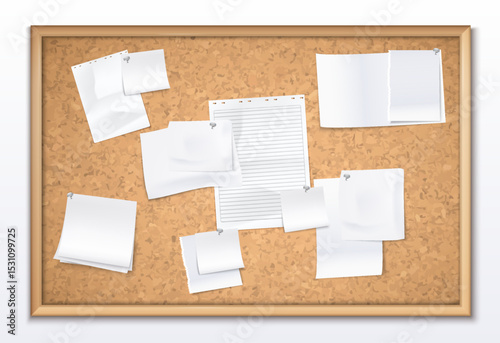 Vision Board Realistic composition with notes