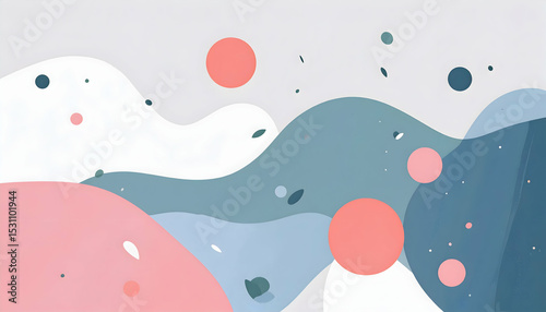 Abstract Pastel Wave Background with Organic Shapes