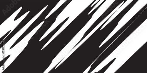 Abstract black and white background with spikes and zigzag line pattern